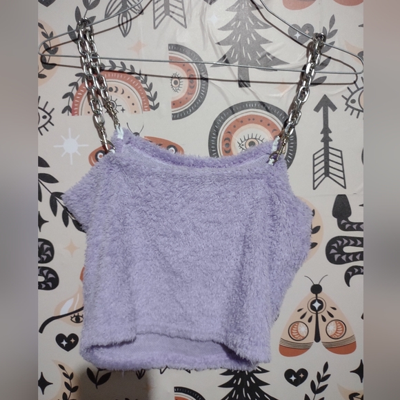 2/$10 Plush Chain Cropped Top Size Medium - Picture 2 of 5